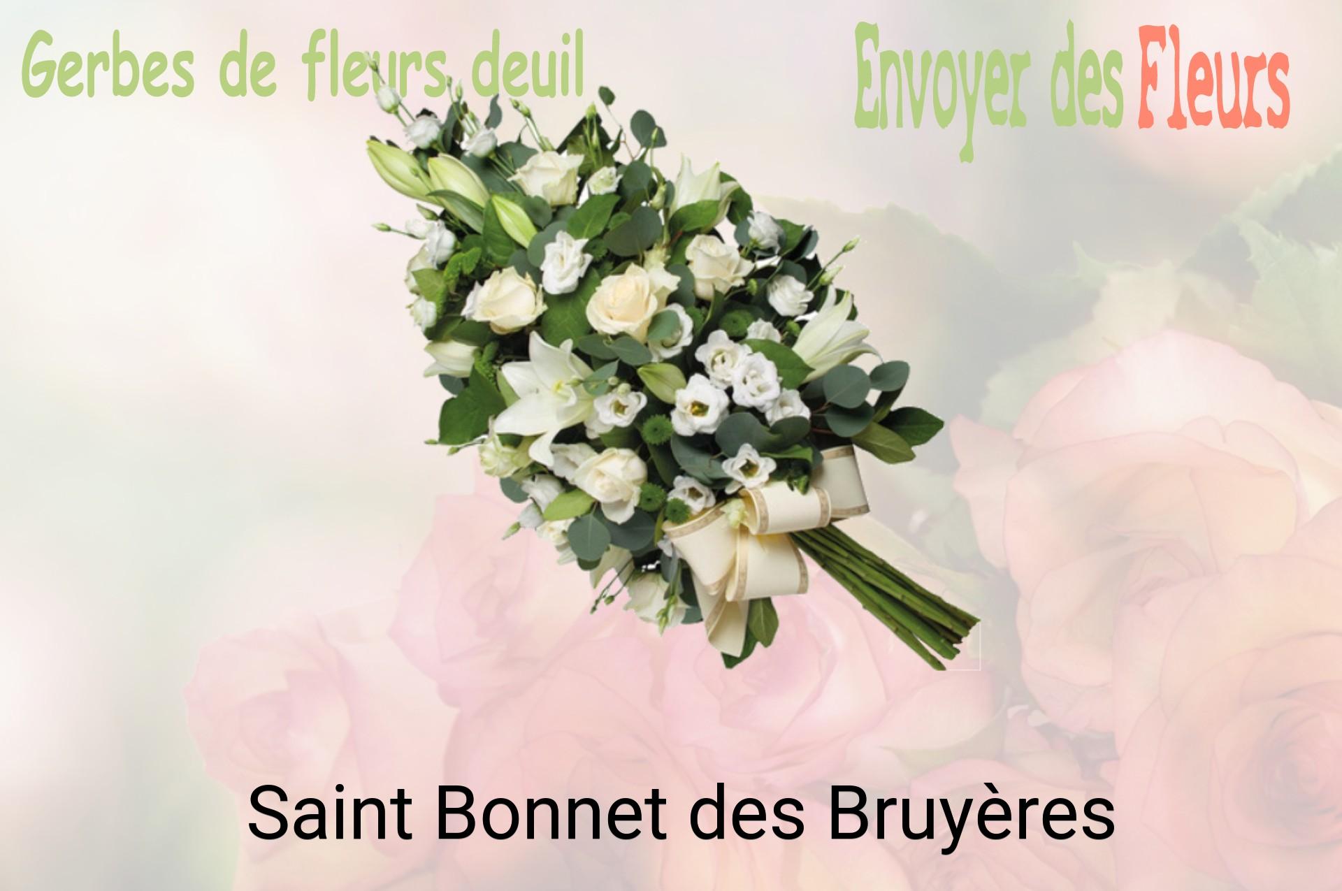 Gerbe de fleurs de deuil livrée à Saint-Bonnet-des-Bruyères